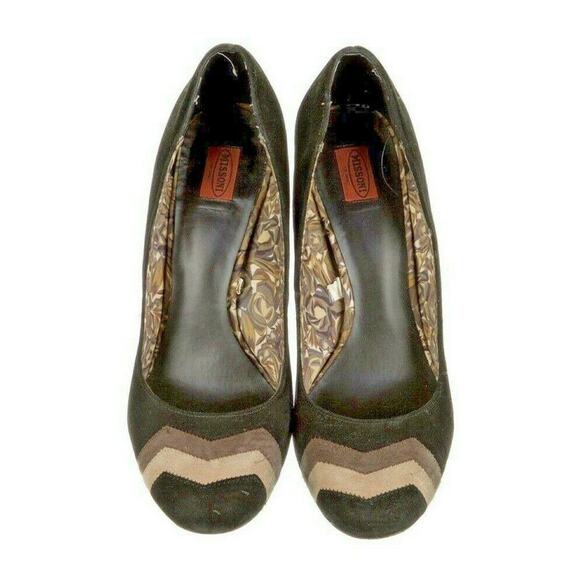 Missoni for Target Suede Coloblock Pattern High Heel Shoes Pumps Black Gray 8M - Picture 3 of 6